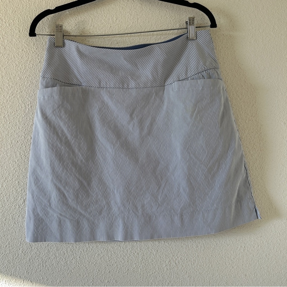 S. C & Co. Active Skort Stripped Golf Tennis Outdoors Women’s Medium Blue Sporty